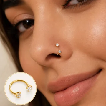 Çelik Taşlı Burun Percing Tragus Helix Kıkırdak