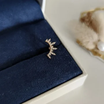 Cerrahi Çelik Gold Halka Kuzey Yıldızı Piercing, Tragus