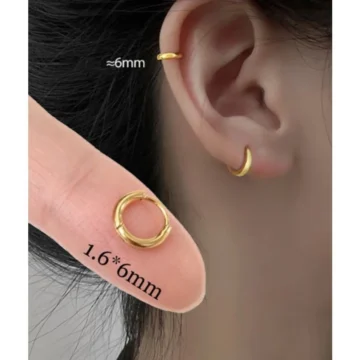 Cerrahi Çelik Gold Renk Tragus Helix Kıkrıdak Kulak Memesi Uyumlu Piercing Küpe