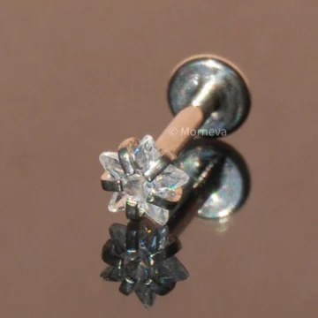 Cerrahi Çelik Kristal Yıldız Conch Lobe Helix Kıkırdak Tragus Piercingi (1 Adet)