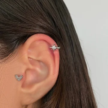 Cerrahi Çelik Silver Kutup Yıldızı Piercing