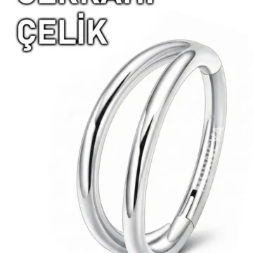 Cerrahi Çelik Tek Delikte Ayrık İkili Halka Kulak Helix Conch Piercingi (1 Adet)