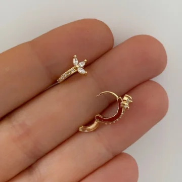 Cerrahi Çelik Tragus Helix Lobe Uyumlu Halka Piercing Küpe
