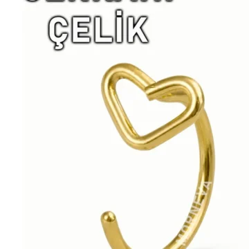 Cerrahi Çelik Ucu Kalpli Halka Hızma Burun Piercingi (1 Adet)