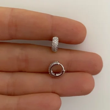 Cerrahi Çelik Zirkon Taşlı Tragus Kıkırdak Helix Lobe Uyumlu Tombul Kalın Halka Piercing Küpe