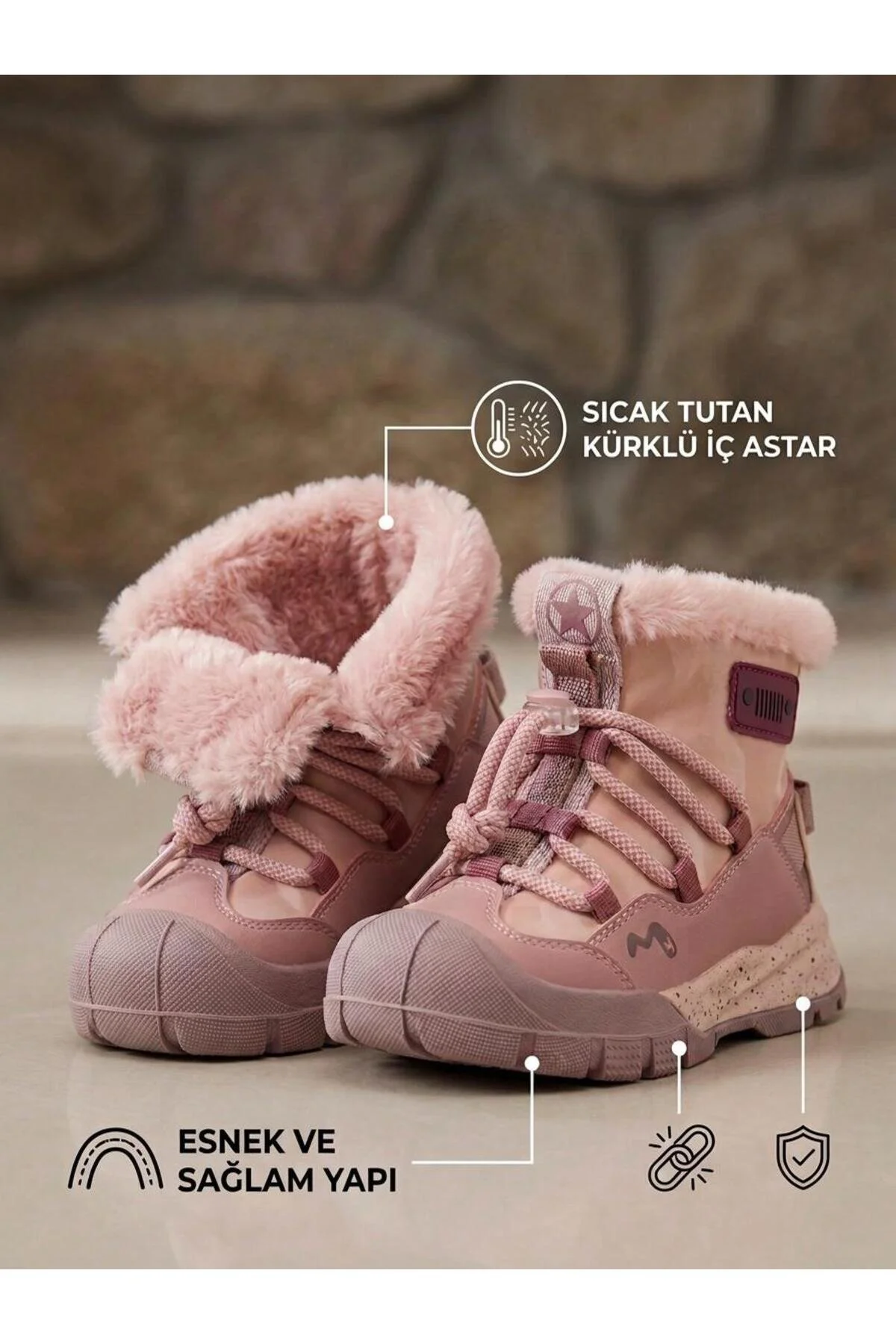 Cherokee Çocuk Tüylu Fermuarlı Outdoor Bot - Görsel 2