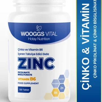 Çinko (Picolinat + Bisglisinat) ve Vitamin B6 İçeren Takviye Edici Gıda – 120 Tablet