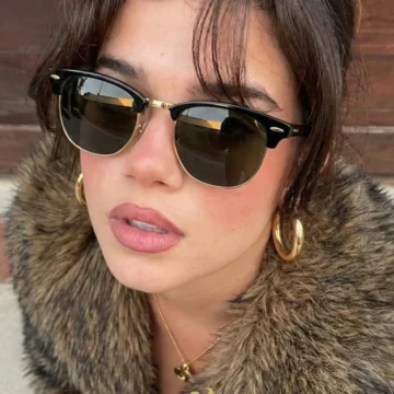 Clubmaster Siyah Oval Unisex Klasik Model Güneş Gözlüğü