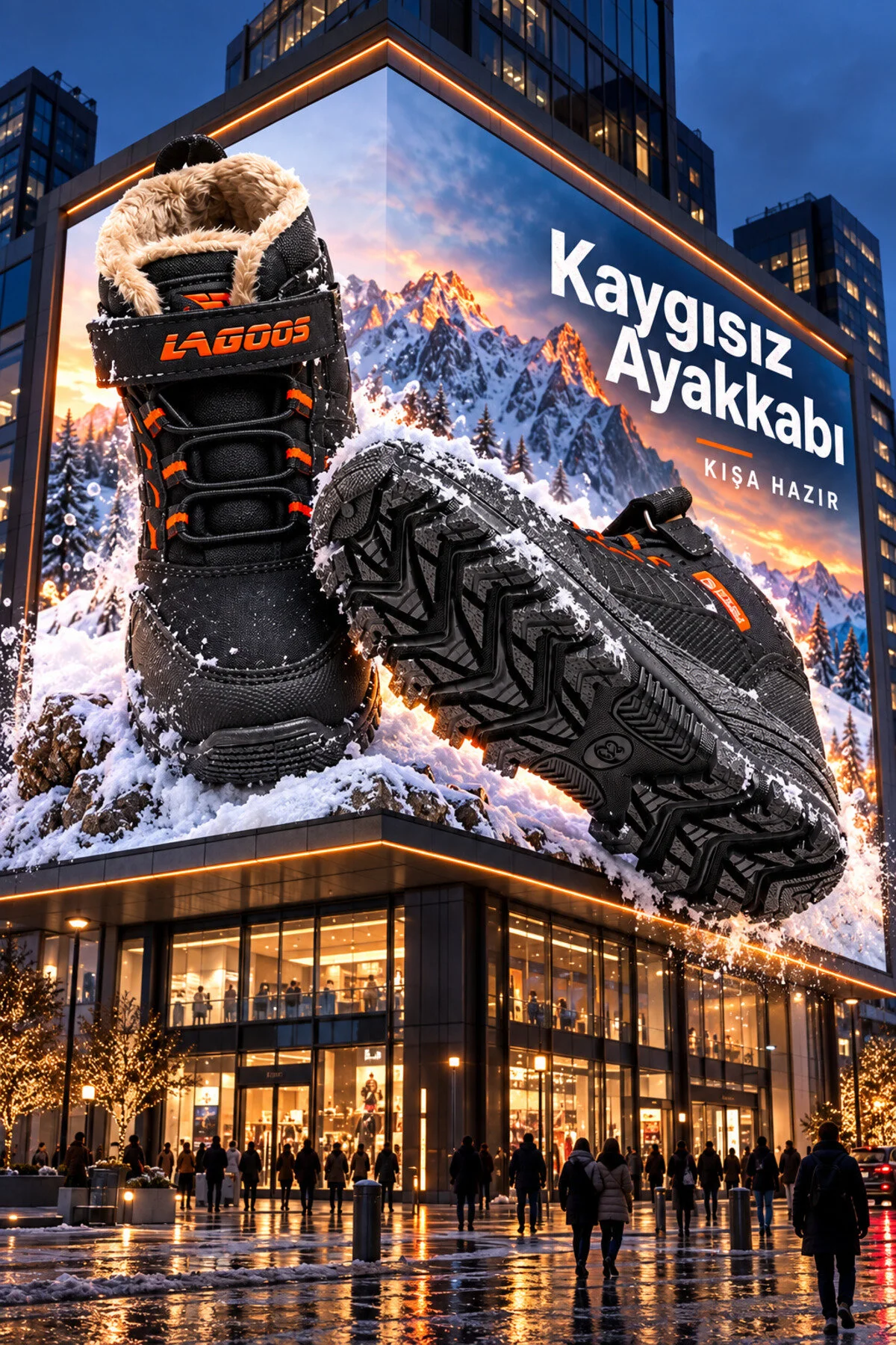 Çocuk Bot Kürklü İç Astarlı Kalın Tabanlı Kışlık Outdoor Bot - Görsel 2