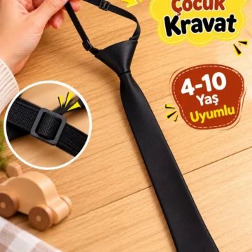 Çocuk Kravat+Lastikli Unisex Ata Model