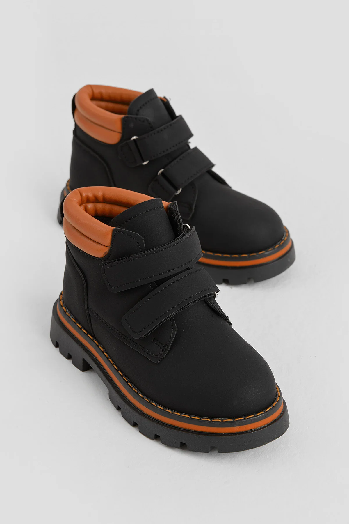 Çocuk Unisex Camel Kalın Termo Taban Sıcak Astarlı Çift Cırtlı Bot - Görsel 2