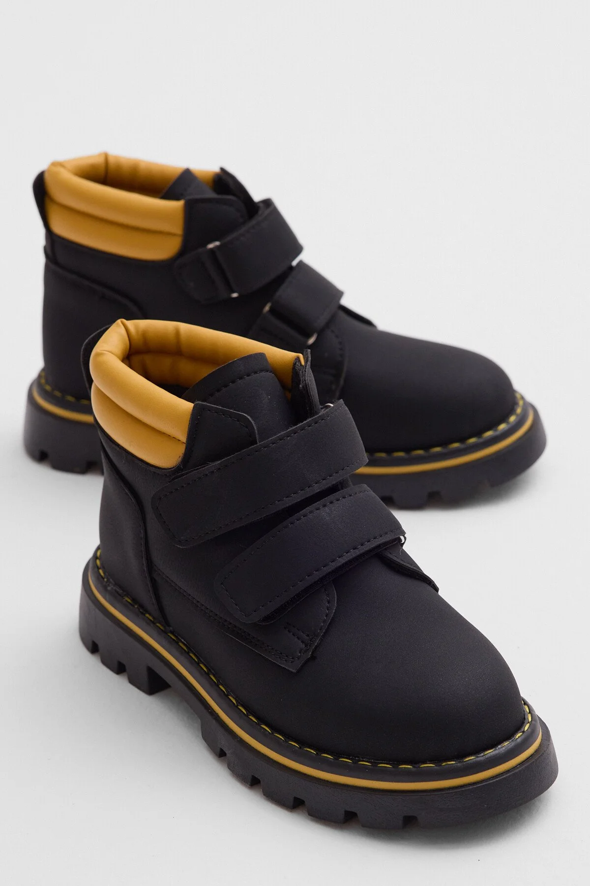 Çocuk Unisex Camel Kalın Termo Taban Sıcak Astarlı Çift Cırtlı Bot - Görsel 3