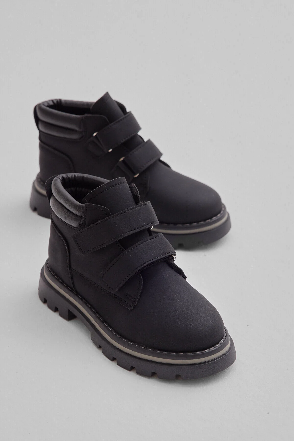 Çocuk Unisex Camel Kalın Termo Taban Sıcak Astarlı Çift Cırtlı Bot - Görsel 4