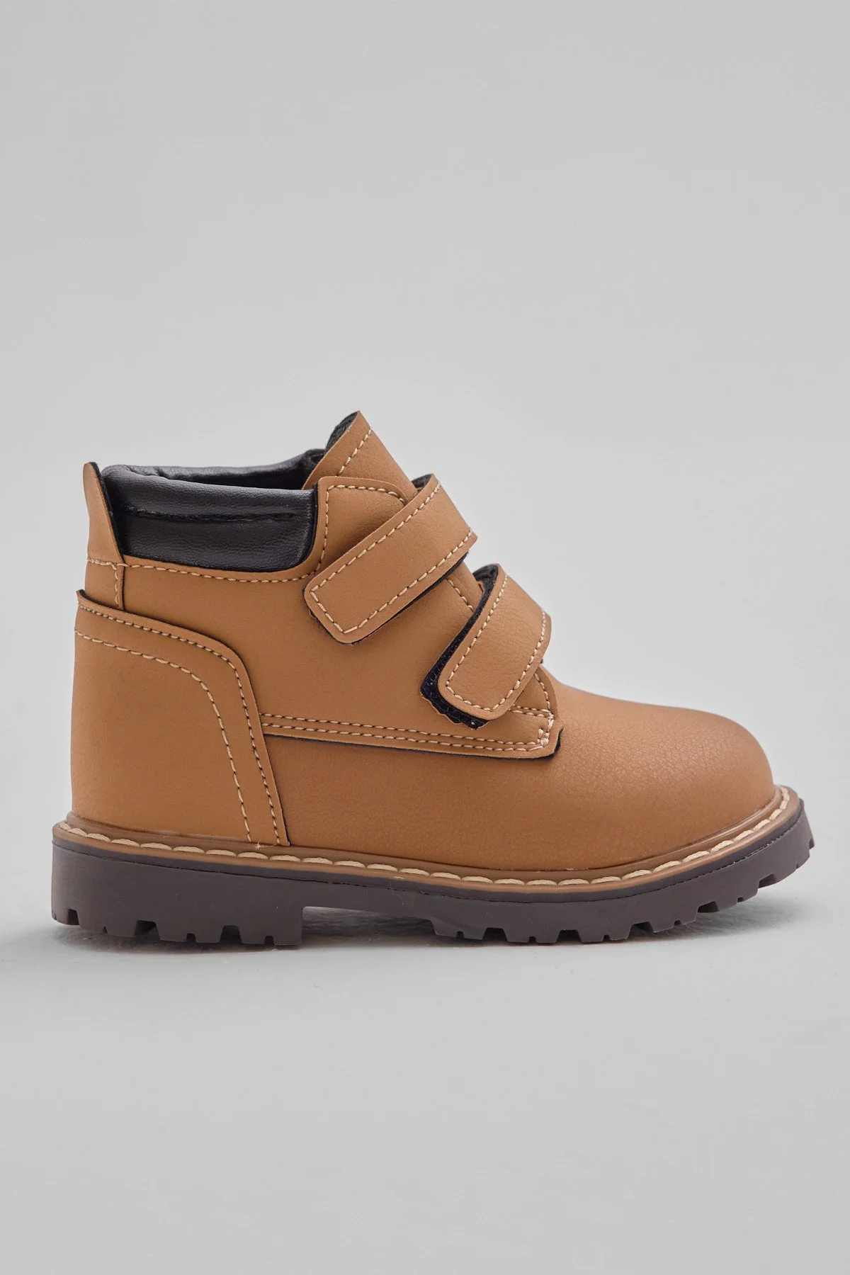 Çocuk Unisex Camel Kalın Termo Taban Sıcak Astarlı Çift Cırtlı Bot - Görsel 6