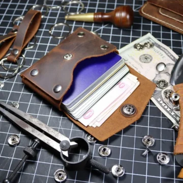 Cüzdan Olmeca, Dikişsiz, Çıtçıtlı Model, Leather Wallet Rivet Olmeca, Taba Renk