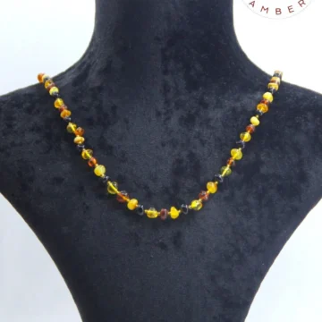 Damla Kehribar Yetişkin Kolye Multicolor Natural Sertifikalı