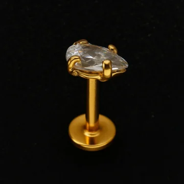 Damla Zirkon Labret 316l Cerrahi Çelik Piercing