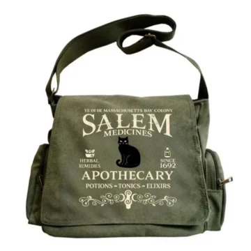 Dark Academia Theme Baskılı Unisex Postacı Çantası