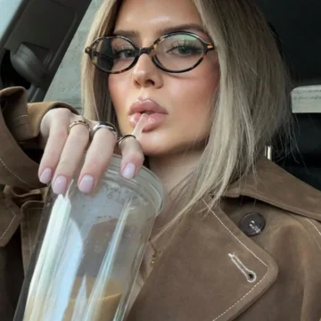 Defne 52 Ekartman Yuvarlak Oval Kemik Şeffaf Kadın Erkek Unisex Mavi Işık Korumalı Ekran Gözlüğü