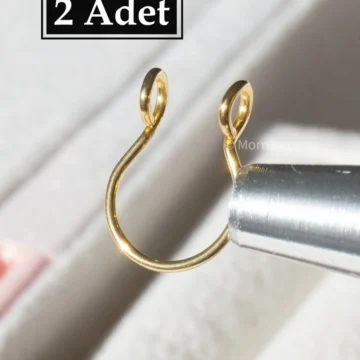 Deliksiz Çelik Sıkıştırmalı Fake Burun Septum Piercingi (2 Adet)