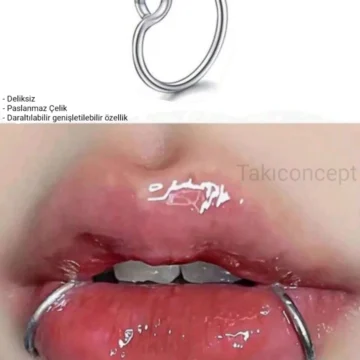 Deliksiz Piercing Paslanmaz Çelik Fake Dudak Burun Kulak Septum Piercing