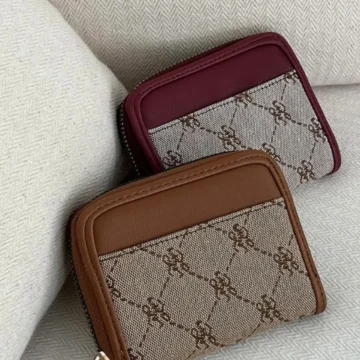 Deri bordo detaylı kadın cüzdan
