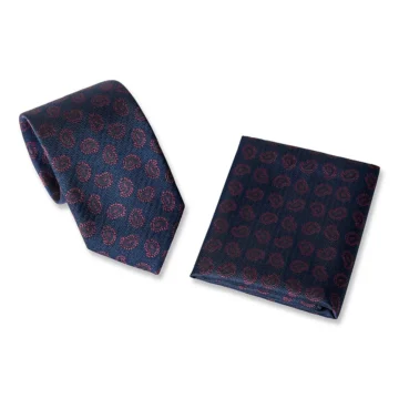 Desenli Kravat (7.5) Mendil (33*33) Set