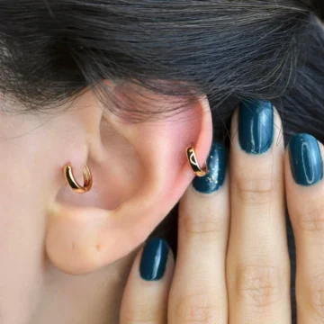 Düz Halka Piercing Tragus Helix Kıkırdak Küpesi