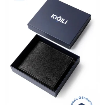Düz Para Bölmeli Hediye Kutulu Kartlık Cüzdan