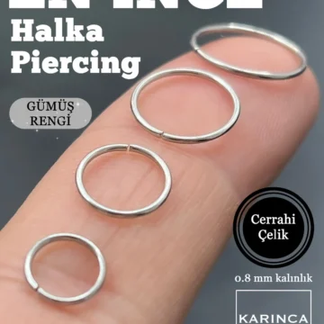 En İnce Halka Çelik Piercing Kulak Burun Piercing Hızma 316L Surgical Steel