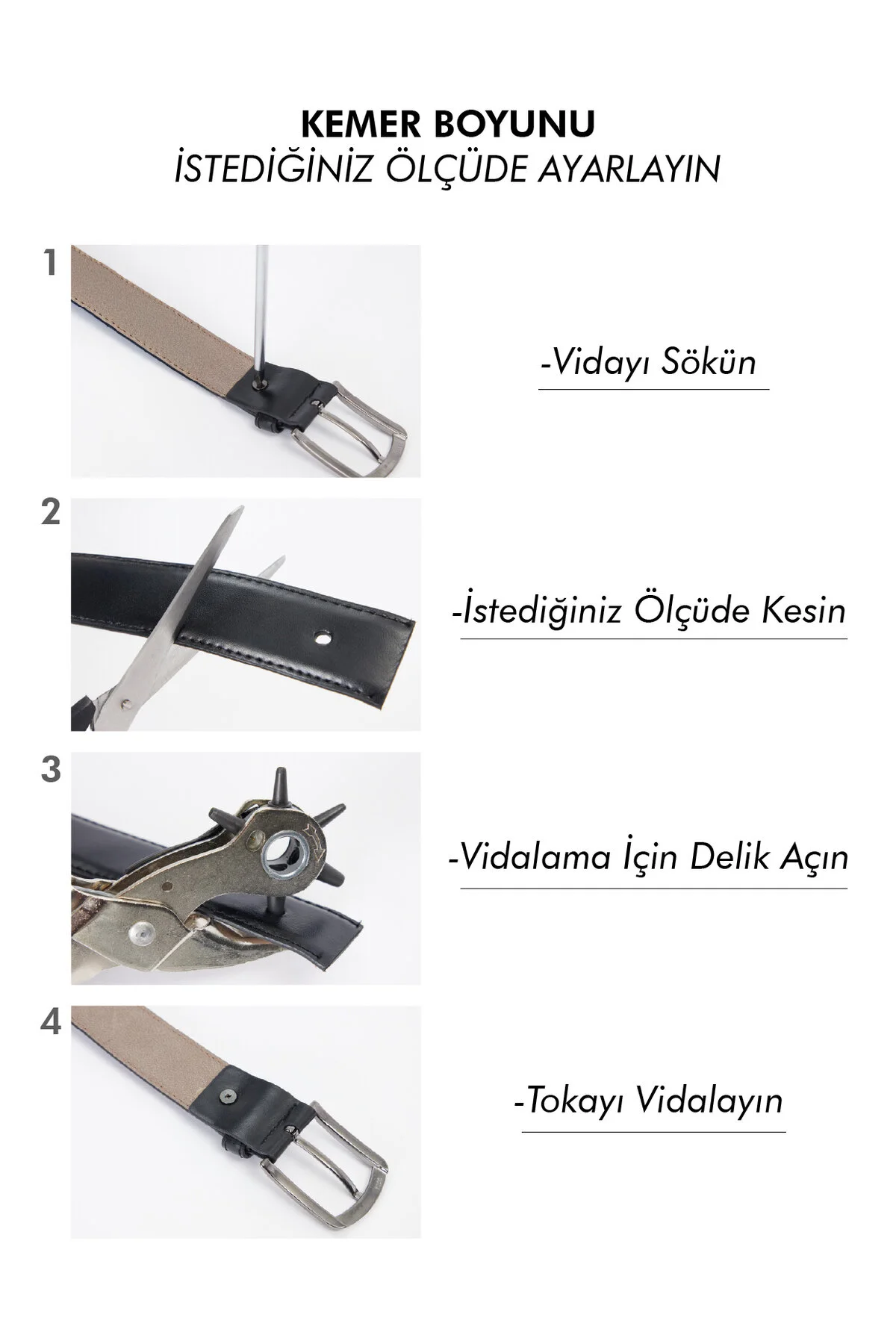 Erkek 3'lü Set 3,5 Cm Klasik Siyah-Kahverengi-Lacivert Kemer - Görsel 7