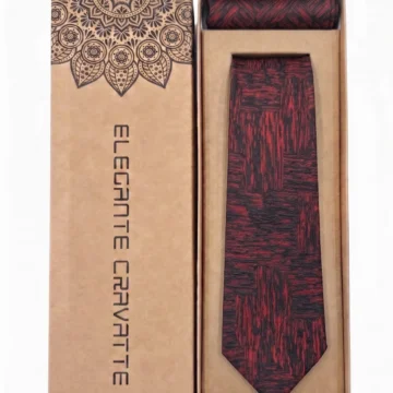 Erkek Jakarlı Dokuma Kravat Seti - 7cm Model, Cep Mendili & Özel Kutulu