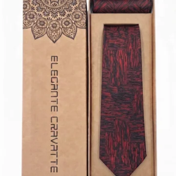 Erkek Jakarlı Dokuma Kravat Seti - 7cm Model, Cep Mendili & Özel Kutulu