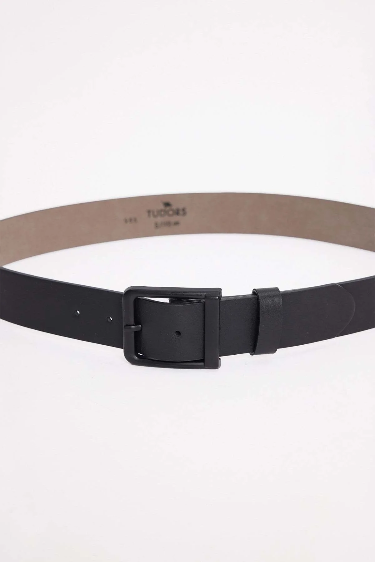 Erkek Mat Siyah Kare Tokalı 4 Cm Kemer - Görsel 3