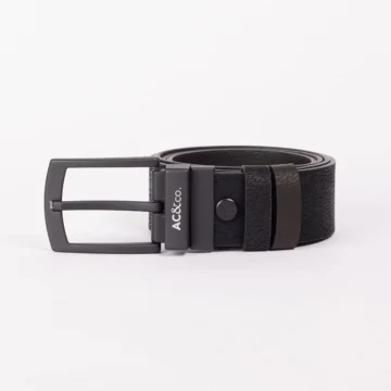 Erkek Siyah-kahverengi Casual Suni Deri Jean Kot Kemeri