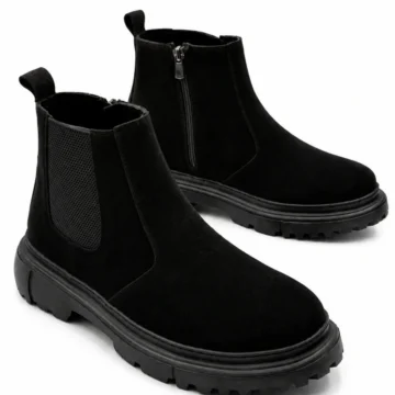 Erkek Siyah Outdoor Chelsea Bot Su Geçirmez Lastikli Dikişli Hafif EVA Taban Garantili Premium