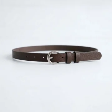 Erkek Smart Casual İnce Metal Tokalı Kemer Siyah