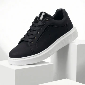 Erkek Spor Sneaker Ayakkabı Soft Siyah Ortopedik Tabanlı Rahat Ve Hafif M801