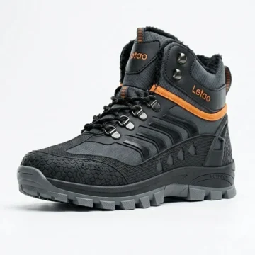 Erkek Watertight Füme Siyah Trekking Kürklü Fermuarlı Bot 2132