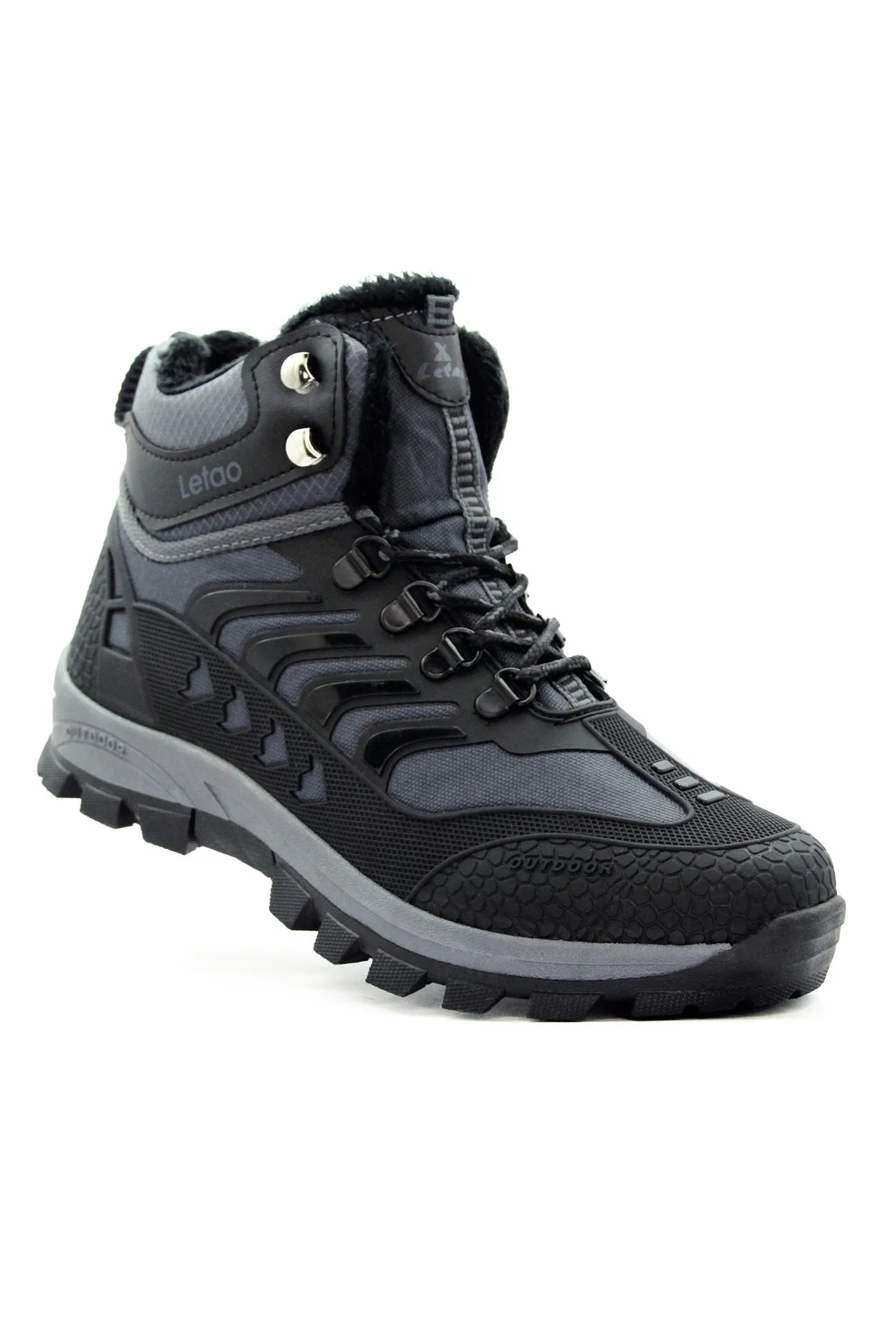 Erkek Watertight Füme Siyah Trekking Kürklü Fermuarlı Bot 2132 - Görsel 4