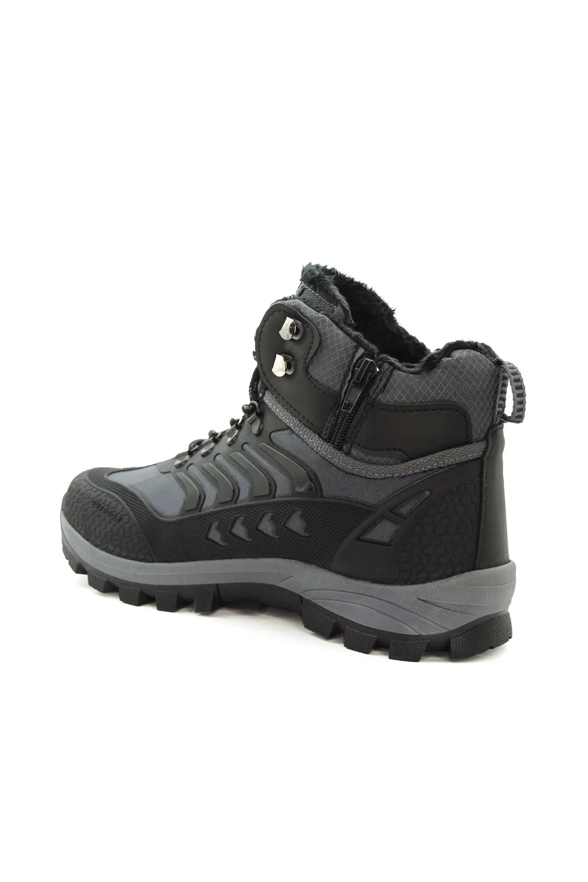 Erkek Watertight Füme Siyah Trekking Kürklü Fermuarlı Bot 2132 - Görsel 5