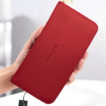 Eva Kutulu Deri Bozuk Kağıt Para Telefon Bölmeli Fermuarlı Portföy Kadın Cüzdan Siyah