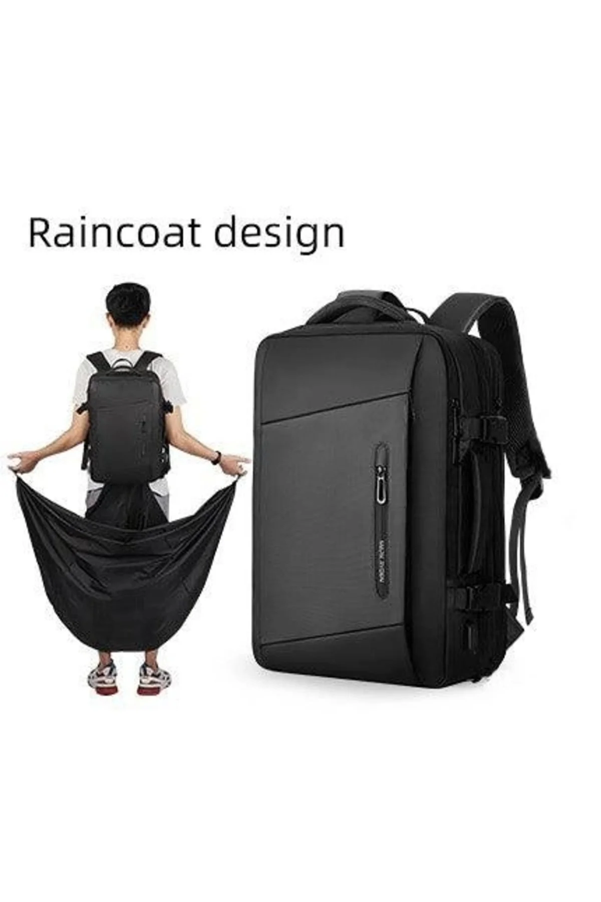 Expandos Laptop Sırt Çantası Genişletilebilir İç Hacim Şarj Kiti Yağmurluk MR9299_YY00 - Görsel 3
