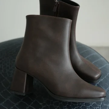 Fermuarlı Kadın Bot (Kaymaz Taban 9 CM)