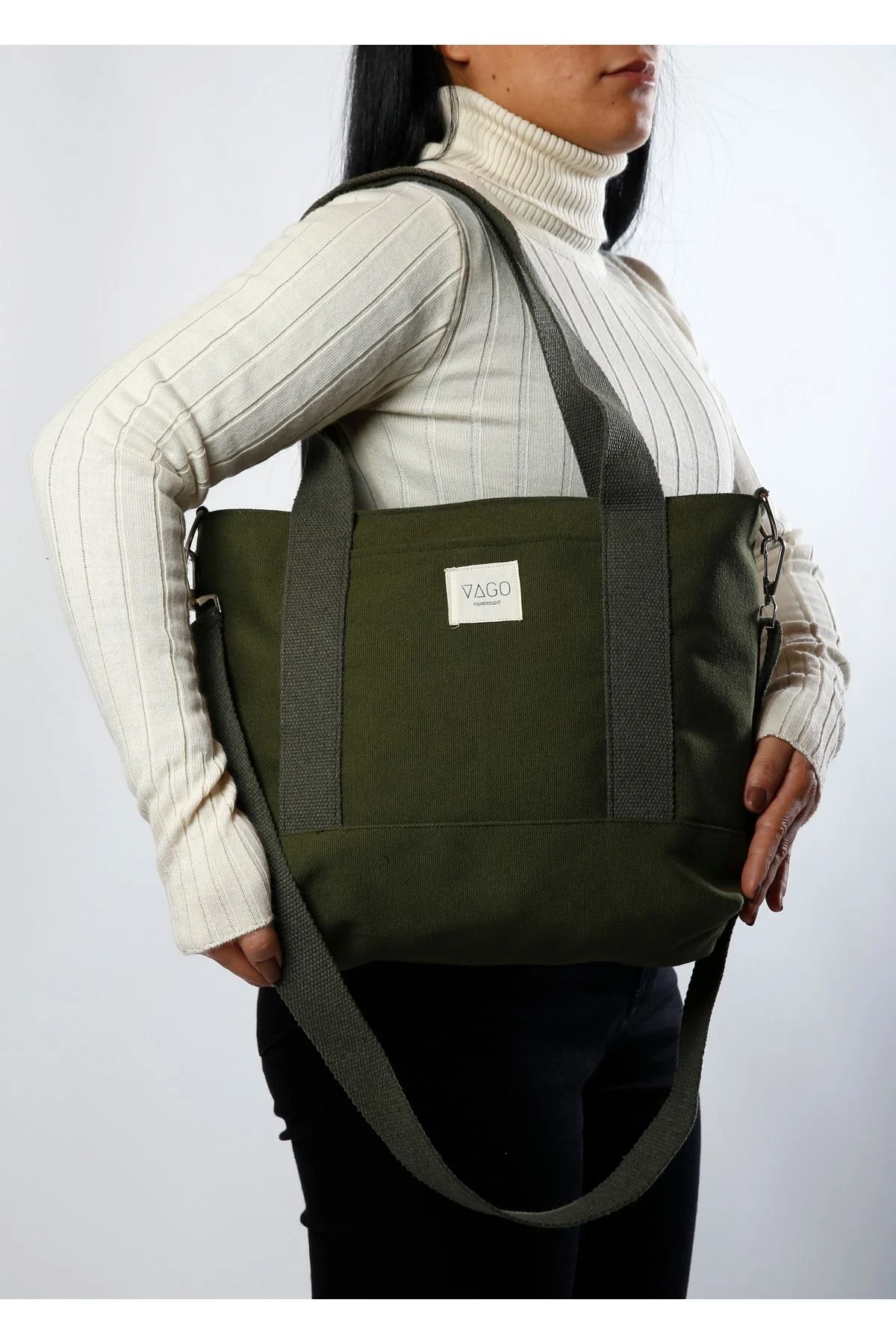 Fermuarlı Kanvas Çanta Crossbody