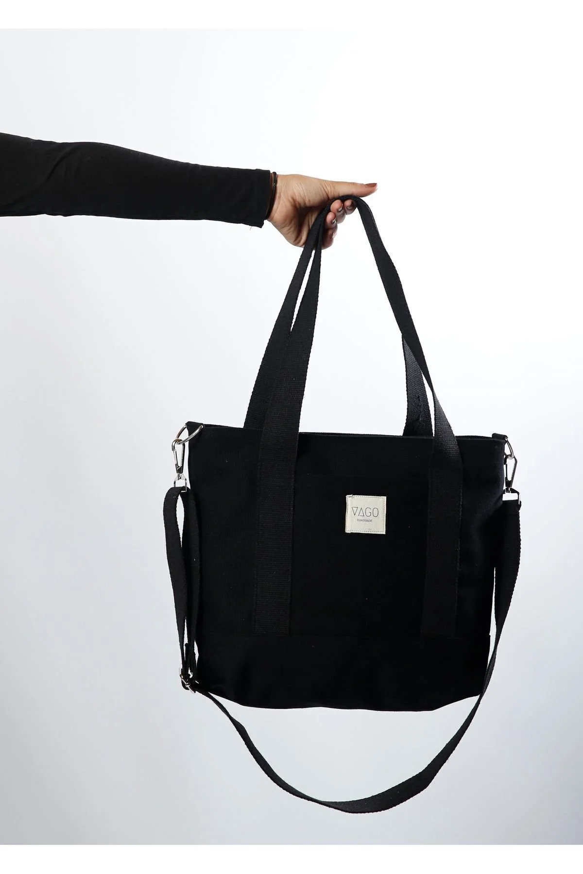 Fermuarlı Kanvas Çanta Crossbody - Görsel 6