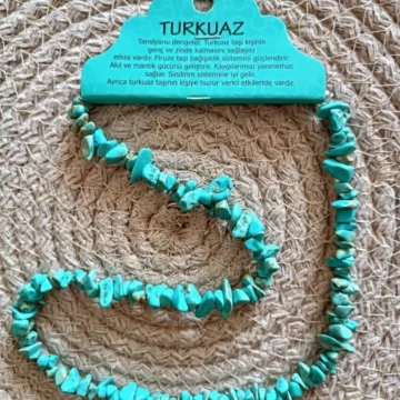 Firuze Turkuaz Taşı Kırıktaş Şifalı Doğaltaş Kolye Tasarım