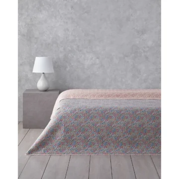 Floral Serenade Çift Kişilik Çok Amaçlı Örtü 200 x 220 cm Polyester Pembe Çiçekli