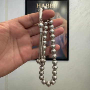 Full Gümüş Kalem İşçilikli Oluklu Küre Kesim Tespih