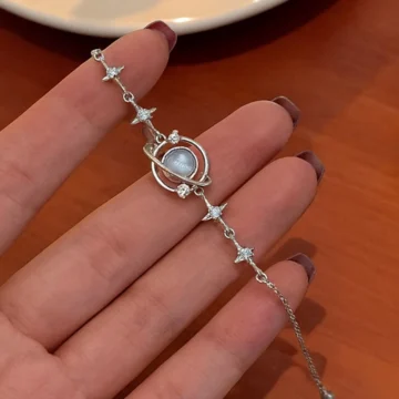 Galaksi Mavi Taşlı Yıldız Detaylı Pinterest Kadın Bileklik